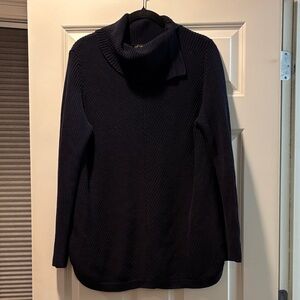 Talbots Dark Blue Cowl Neck Cozy Tunic Sweater